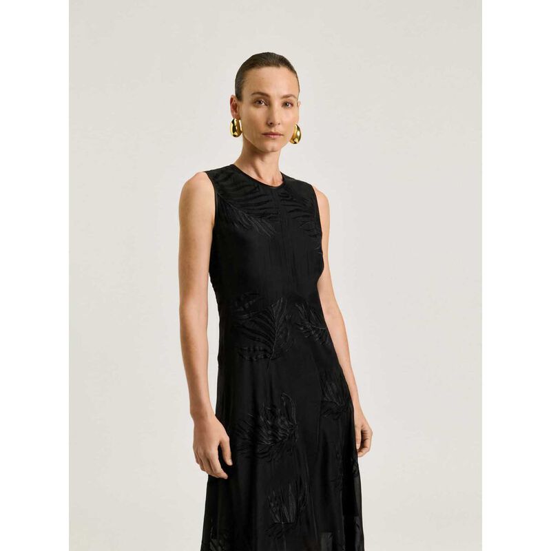 Veronika Maine Palm Embroidery Empire Line Dress image number 3